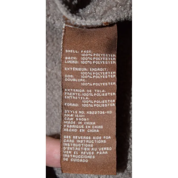 Kookaburra UGG Women's‎ Cozy Fleece Coat Hooded Zip Up Sherpa Trim Taupe Medium - Image 9