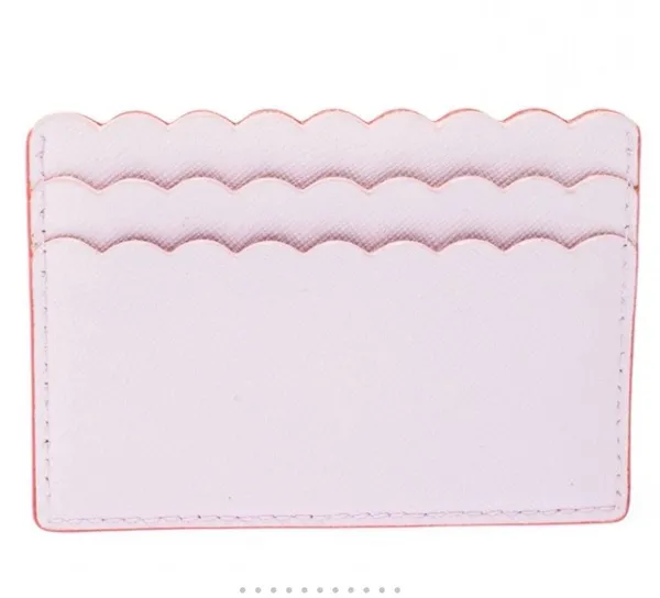 Kate Spade Coral and Pink Morris Lane Leather Card Holder with Scalloped Edge - Image 5