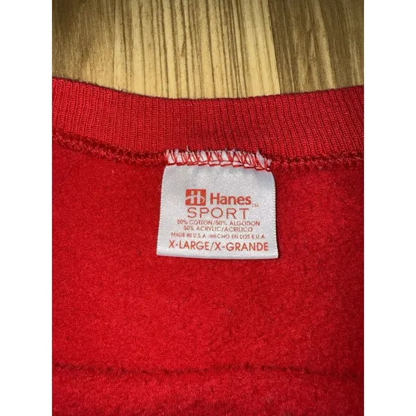 Vintage Hanes XL Red‎ Puffy Paint Christmas Crewneck Sweatshirt Ugly Ornaments - Image 4