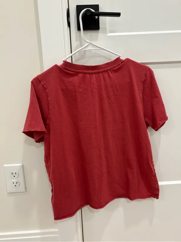 Maeve Red Short-Sleeve Tee with Yellow Pretzel Graphic Size XS - Image 5