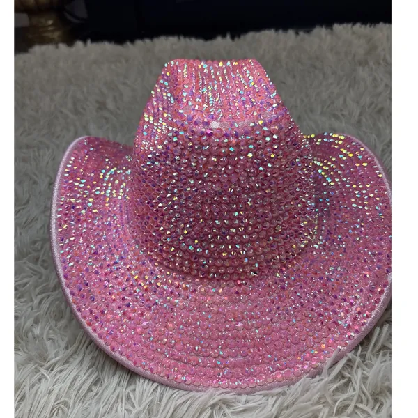 Sparkling Pink Rhinestone Cowboy‎ Hat Bling Western NWOT - Image 2