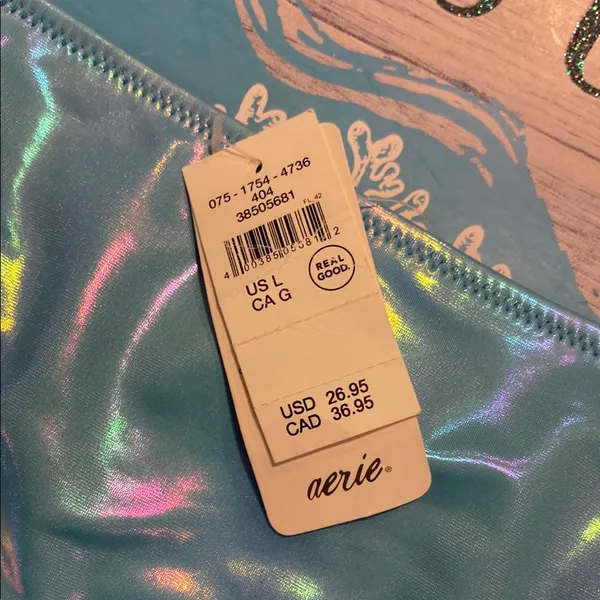 Aerie Iridescent Blue Bikini Bottom - Image 2