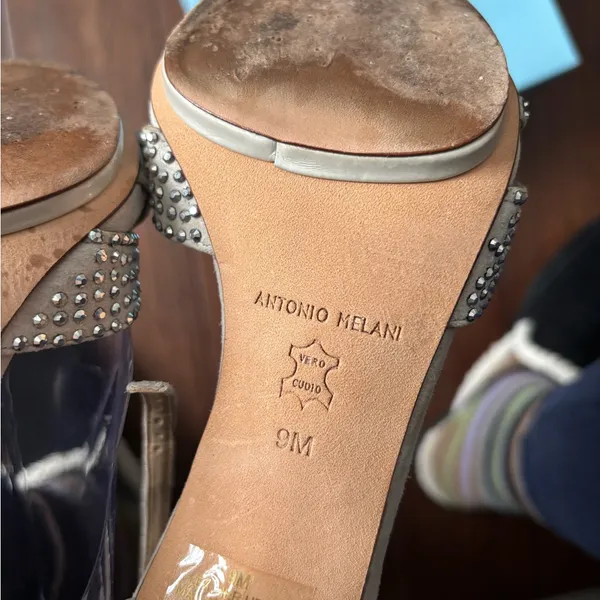 Antonio Melani Macall Chalk Jeweled Ankle-Strap Dress Heel #9 - Image 9