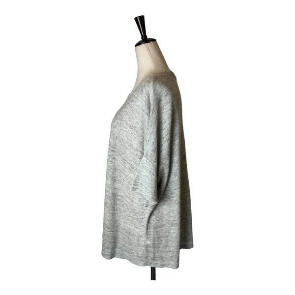 Eileen Fisher Sweater Women Large Gray‎ Organic Linen Dolman Sleeve Pullover - Image 7