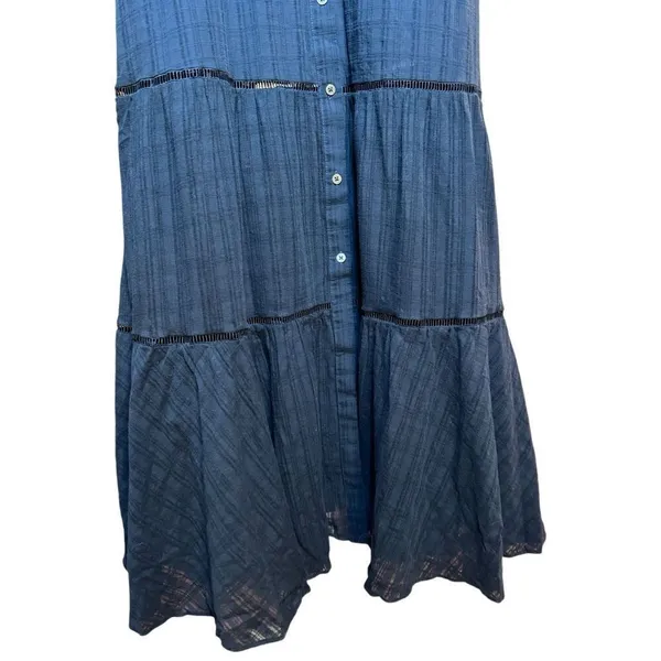 Madewell Tie-Waist Tiered Midi Dress in‎ Windowpane Sz 6 - Image 7
