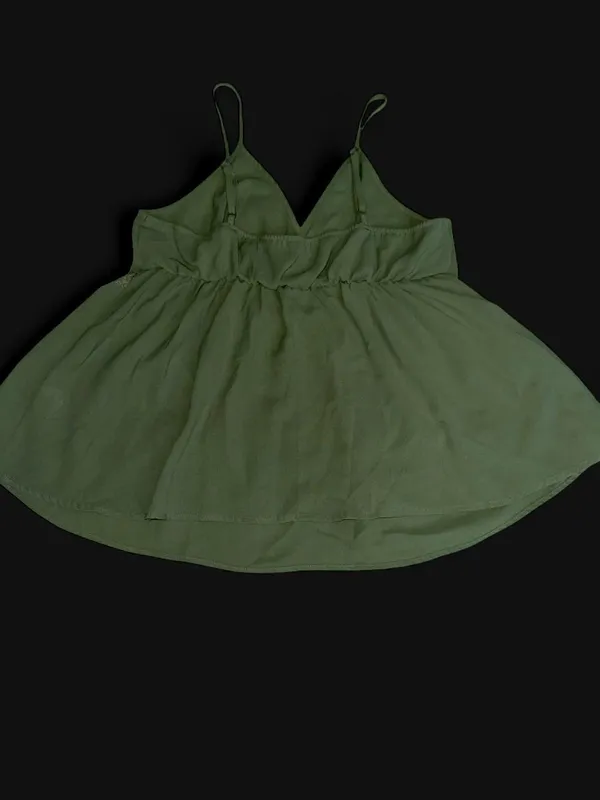 SheIn Maternity Olive Green Lace-Trim Cami Tank Top - Image 4