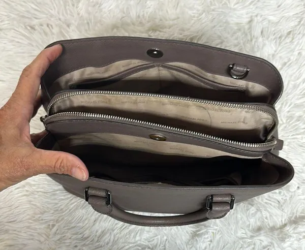 Michael Kors Brown Satchel Saffiano Leather - Image 7