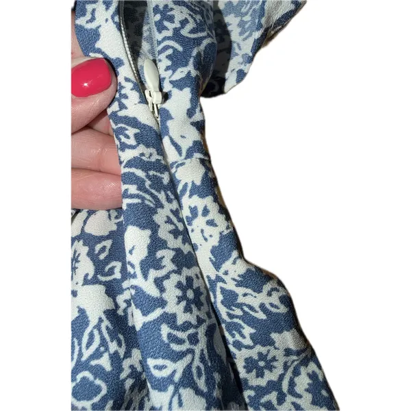 Abercrombie & Fitch Dress Womens Size S Blue Floral Paisley Ruffle Mini - Image 2
