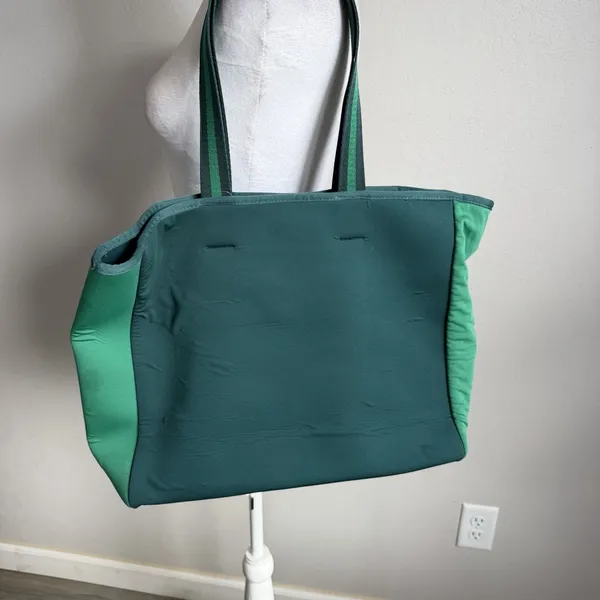 SummerSalt Two Tone Green Neoprene Beach Tote Bag Double Handle Yoga Gym Workout - Image 3