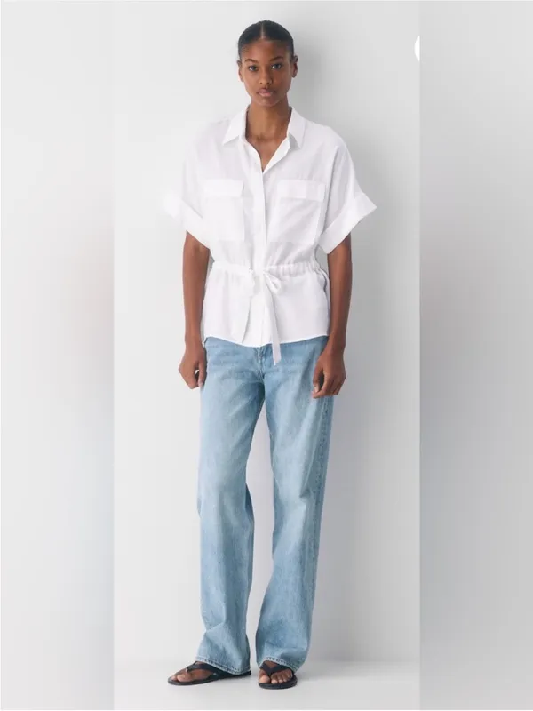 Aritzia Babaton Blue White Garner Shirt XS - Image 2