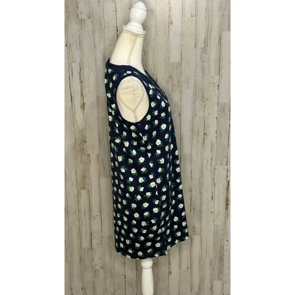 Draper James x Lands' End‎ Blue Floral Shift Dress Petites Size Medium - Image 5