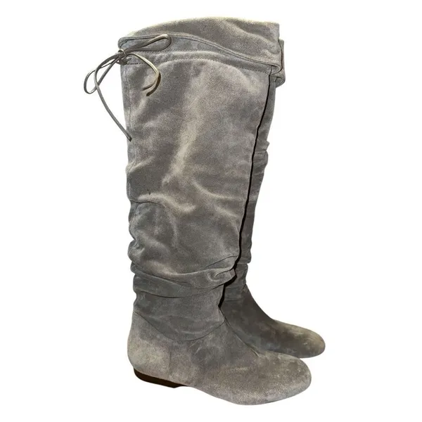 Enzo Angiolini Knee High Gray Suede Slouch Boots Size 8.5 - Image 3