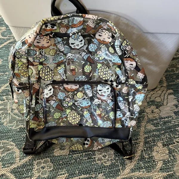 Betsey Johnson Backpack Large Clear Kawaii Cat Food Pineapple Ice Cream‎ Donut - Image 8