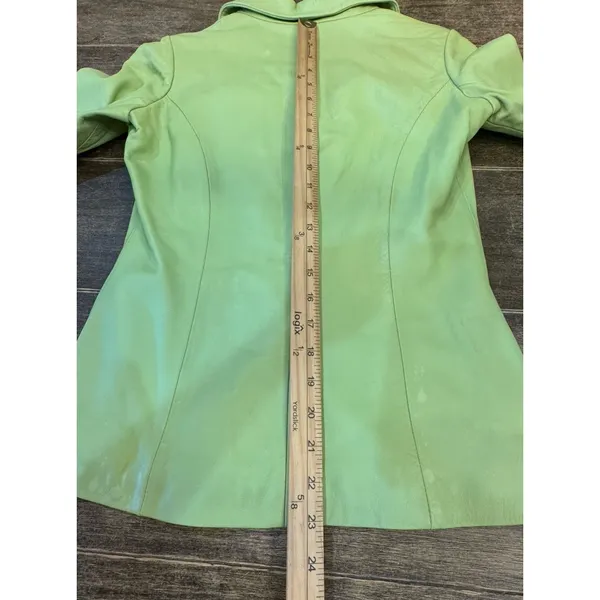 Vintage Neto lime green Italian leather jacket by Size 4 Mod Retro Twee‎ - Image 10