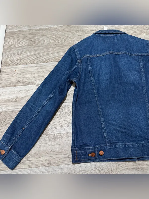 Madewell Women’s Classic Blue Denim Jacket Size Medium - Image 6