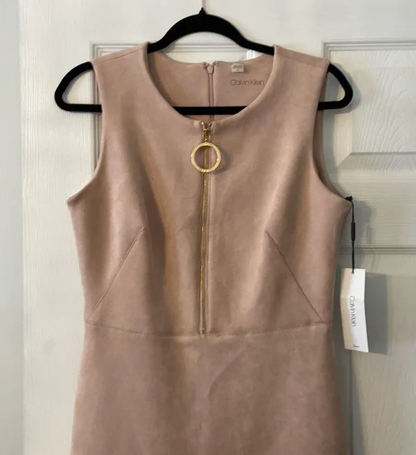 Calvin Klein light pink Sleeveless Sheath Dress Crew Neck size 8 brand new - Image 2