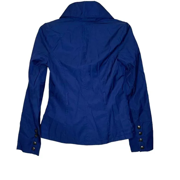 Black Rivet Jacket Size XS Blue Womens Button Up Lined Cotton Blend‎ Hooded Coat - Image 8