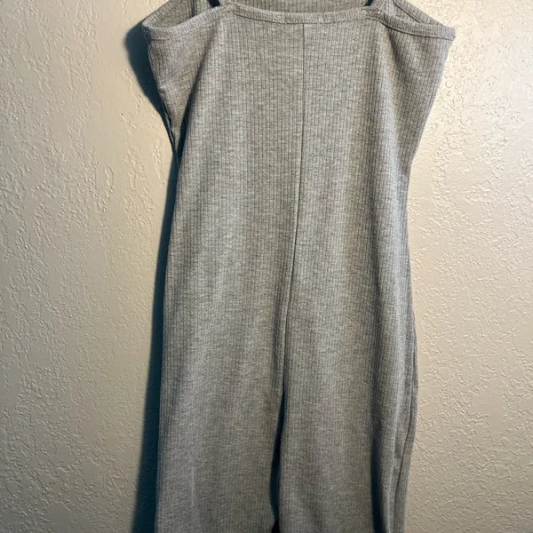 Bozzolo Gray Ribbed One-Piece Bodysuit SZ S Top Minimalist Y2K Petite Sleeveless - Image 7