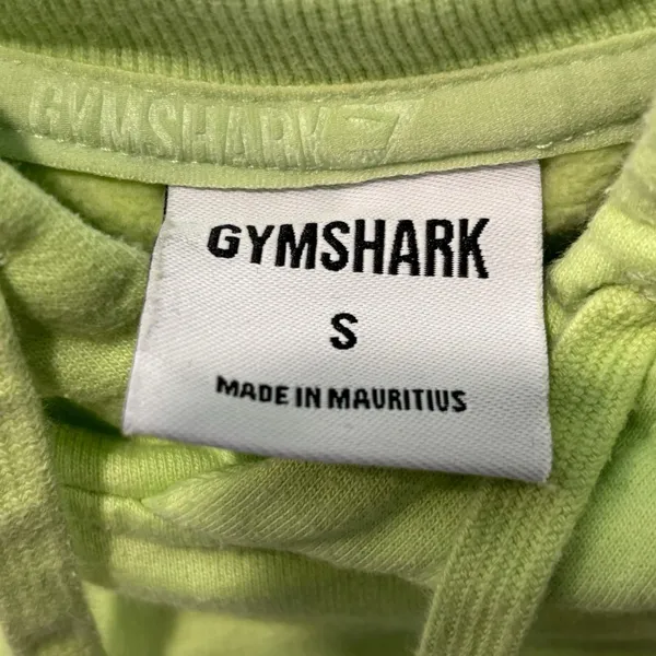 Gymshark Cropped Hoodie S Pullover Drawstrings Workout Gym Training‎ Lime Green - Image 3