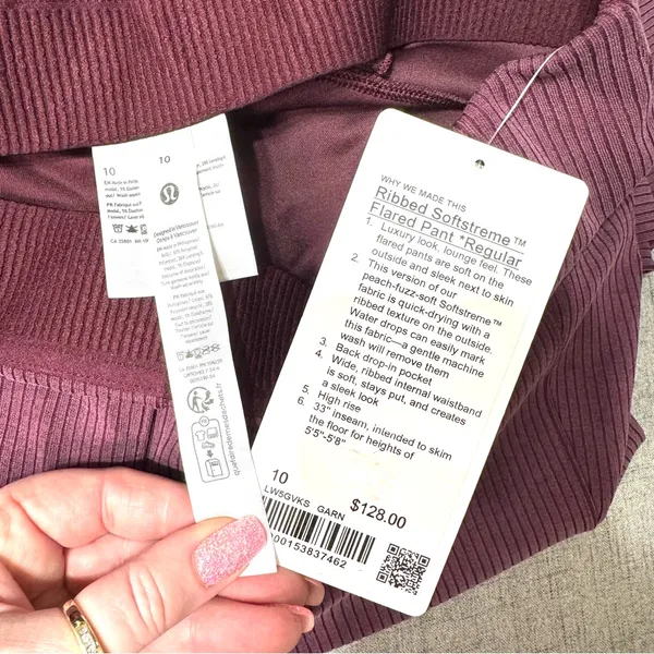 Lululemon Ribbed Softstreme Flared Pant Casual Athletic Pants Garnet 10 14 NWT - Image 8