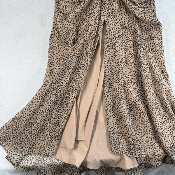 ASTR The Label Dottie Midi Dress Animal Print Ruched Long Sleeve XS‎ - Image 6