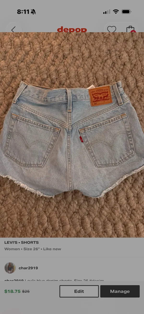 Levi’s Shorts 501 - Image 2