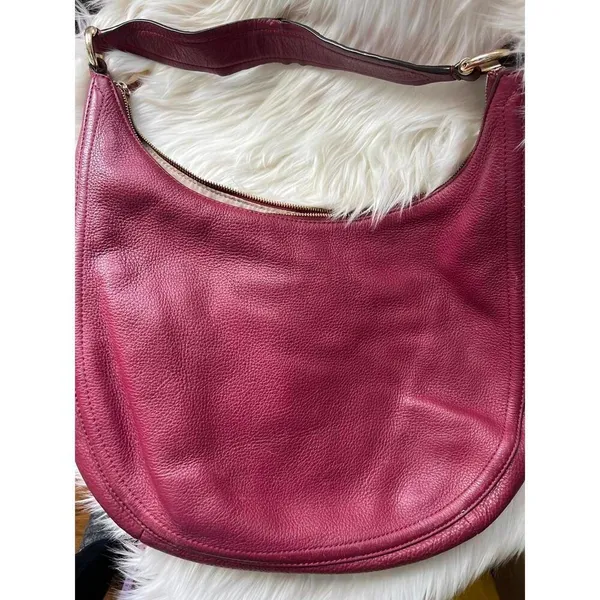 Michael Kors Leather Hobo Bag in Burgundy - Image 7