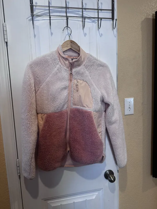 Sweaty Betty Jacket Womens XS Pink Peach Pennine Zip Up Soft Sherpa Fleece - Image 2