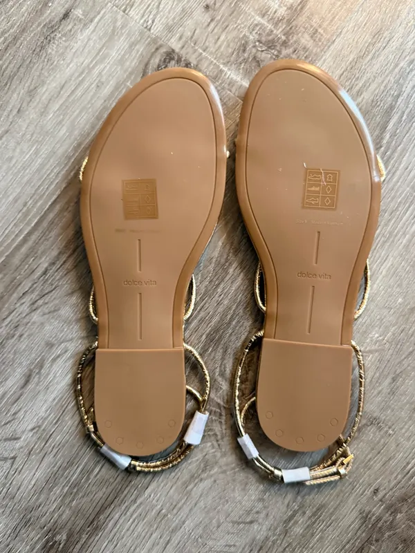 Dolce Vita Kenley Gold Ankle Wrap Sandals - Image 4