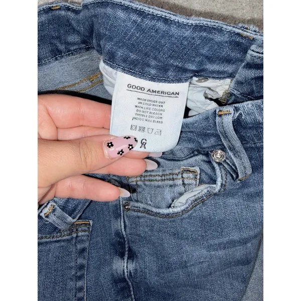 good american good cuts cropped bootcut jeans good waist 4/27 - Image 5