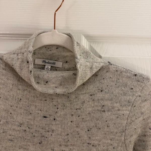 Madewell Gray Smoke Wool Donegal Inland Turtleneck Sweater XS - Image 5