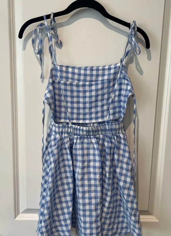 Princess Polly Blue/White Gingham Mini Dress - Image 4
