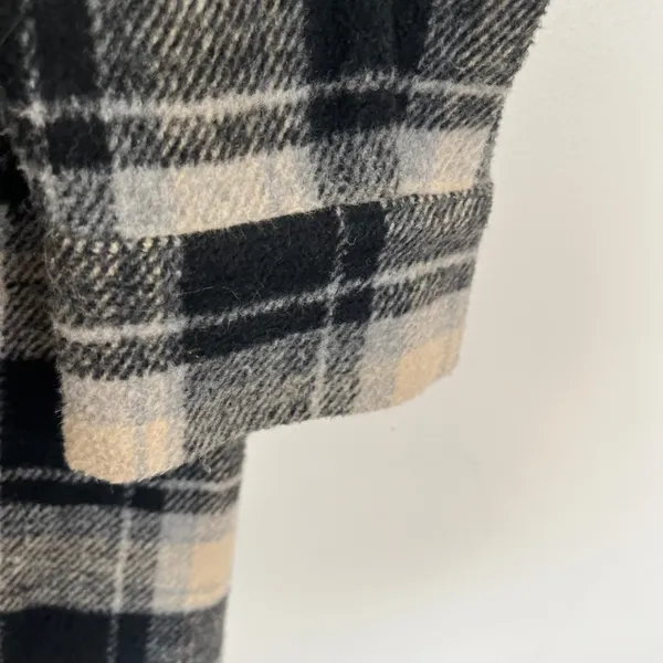 Mystree Women Black White Plaid Shacket Wool Blend Long‎ Shirt Jacket Size Small - Image 2