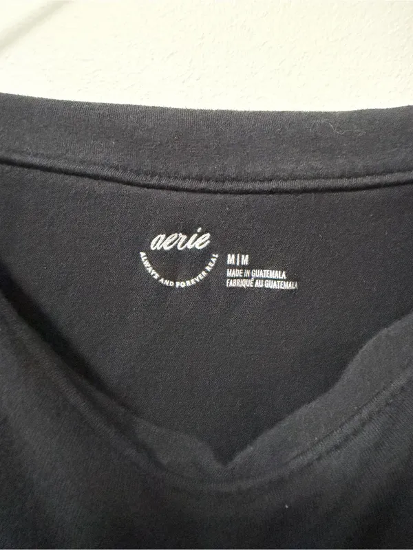 Aerie Off the Shoulder Fold Over Women's Top in Black Size M - Image 3