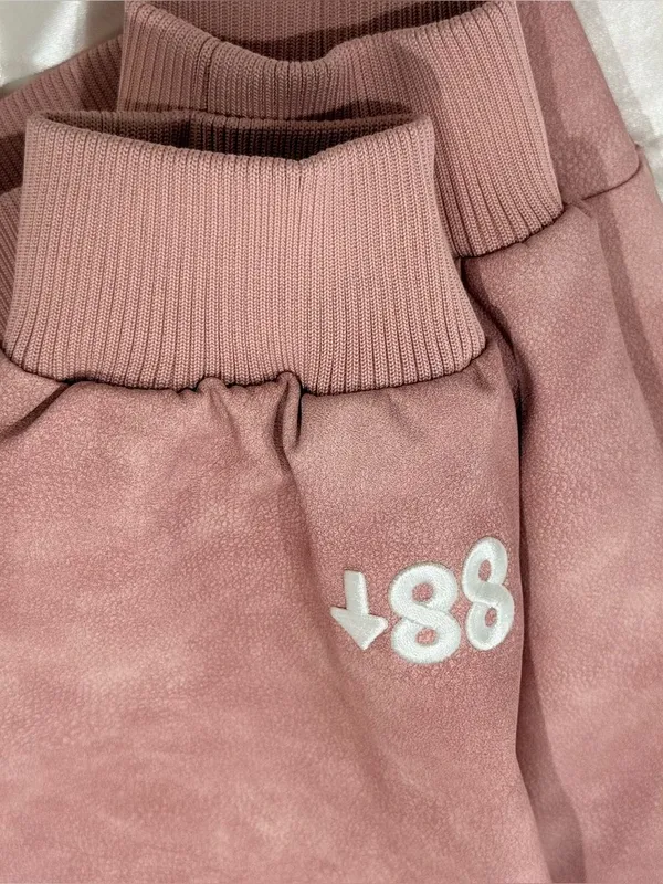 88Rising Pink Faux Leather Bomber Jacket Large Kpop Grunge Y2K Streetwear Edgy - Image 12