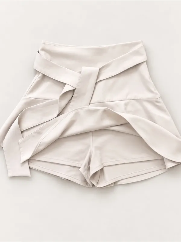 Zara Light Beige Tie-Waist Circle Skirt - Image 4