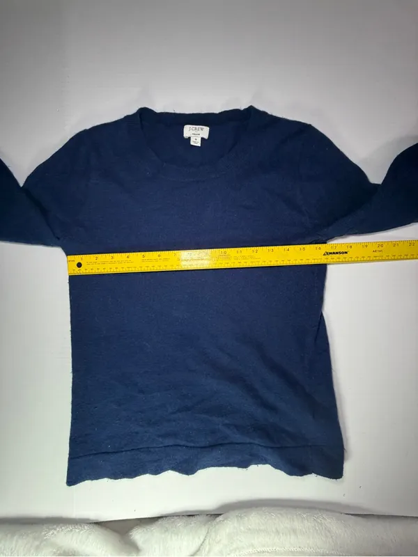 J. Crew Navy Teddie cotton wool blend Crewneck Sweater - Image 4