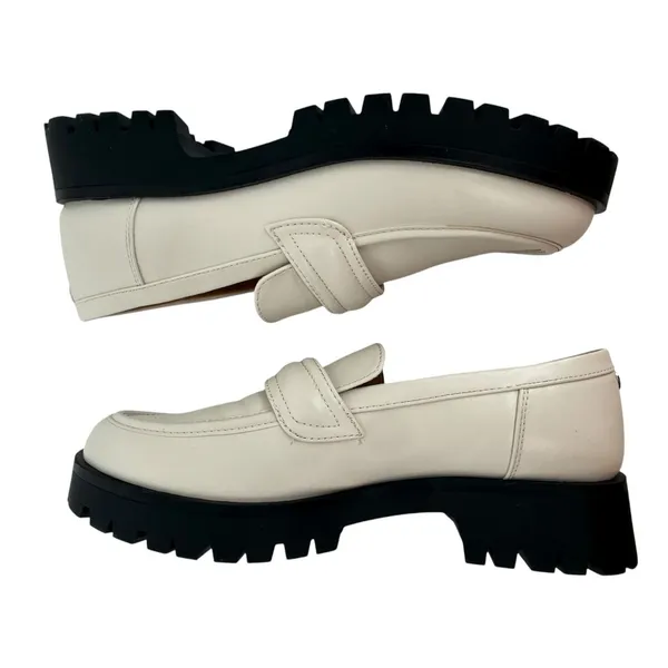 Nine West Womens Gury Slip On Chunky Lug Sole Loafers Cream Size 8.5M Y2K Preppy - Image 7