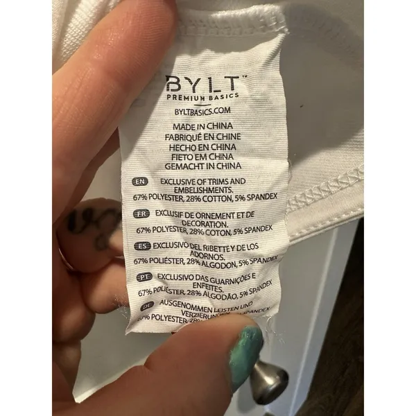BYLT Premium Essential Cropped Crew SS T-Shirt Women’s M White Michelob Ultra - Image 5