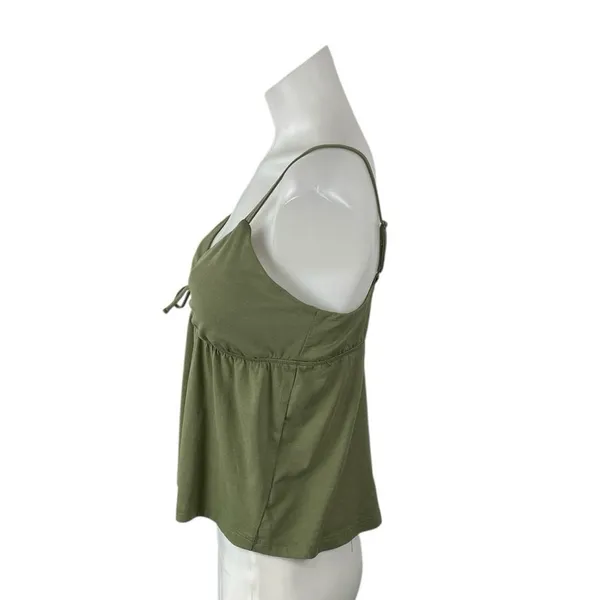 Urban Rebel Green Tie Front V Neck Sleeveless Flared Cami Camisole Tank Top Sz L - Image 2
