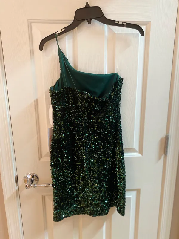 Midnight Doll Hunter Green Sequence Mini Dress - Image 2
