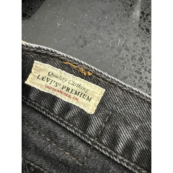 LEVIS BLACK JEANS WOMENS‎ 26 middy straight PREMIUM COTTON DENIM BUTTON - Image 6