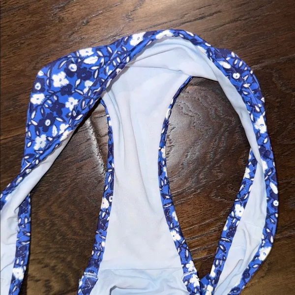 Aerie Floral Blue Bikini Bottom Small - Image 4