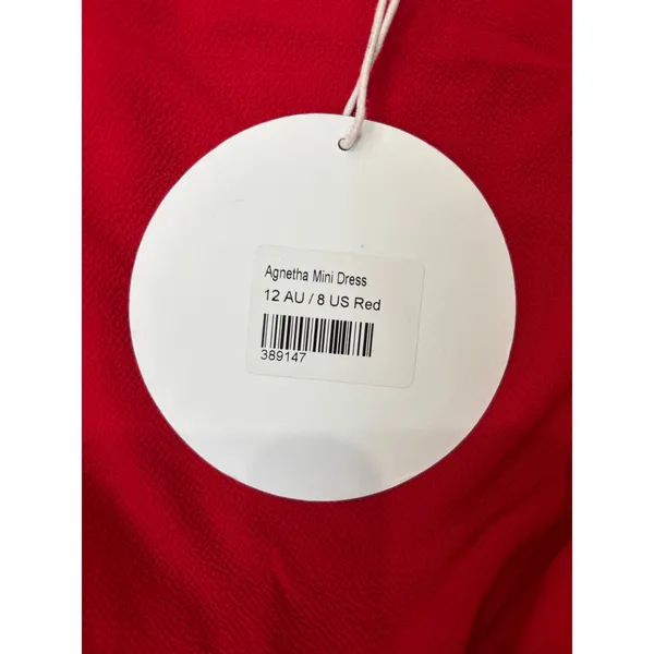Princess Polly Agnetha Mini Dress Red Wrap Ruffle Long Sleeve NWT Size 8 - Image 4
