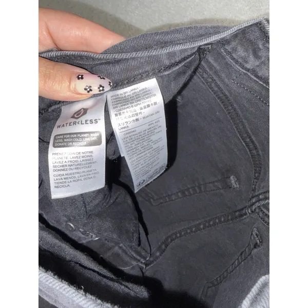 levis ribcage straight ankle black washed jeans 25x27 button fly - Image 5