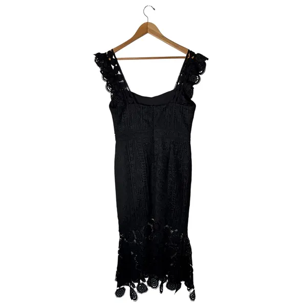 Lena Crochet High Low Dress Women Large Black Lace Ruffled Hem Whimsigoth Party - Image 3