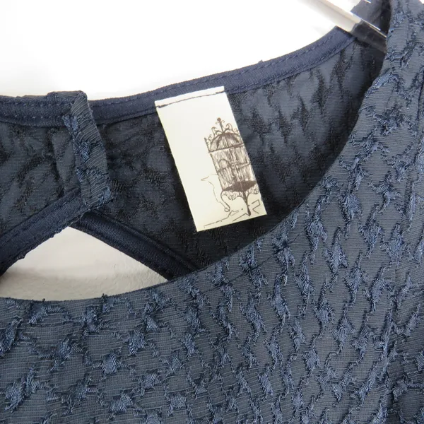 Anthropologie Birdcage Navy Blue Blouson Dress Small Sleeveless Mini Dress Small - Image 5