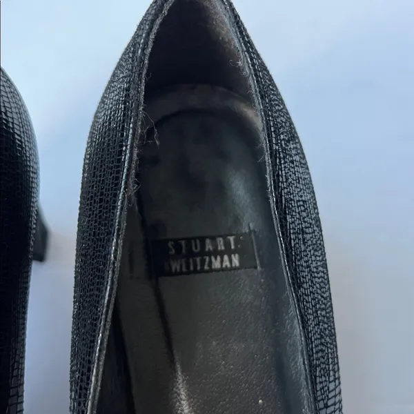 Stuart Weitzman Pump Women's Closed Toe Heels Shoes Faux Leather Black Size 7 🟡 - Image 2