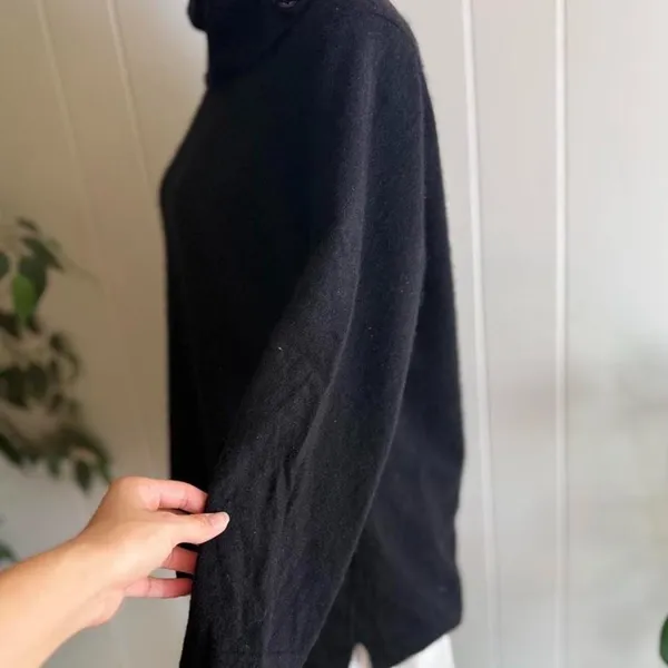 Jones New York Black Turtleneck Cashmere Sweater 3/4 Sleeve Women's Size 1X - Image 4