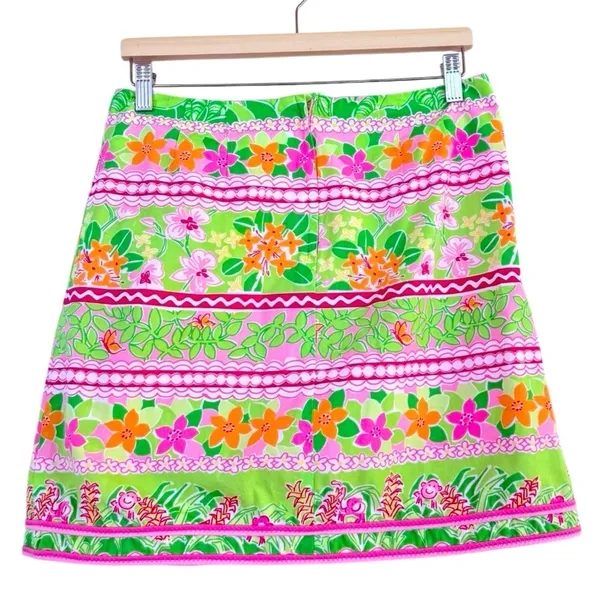 LILLY PULITZER Vintage Kendall Mini Wrap Skirt Size 6 Tropical Preppy Southern - Image 3